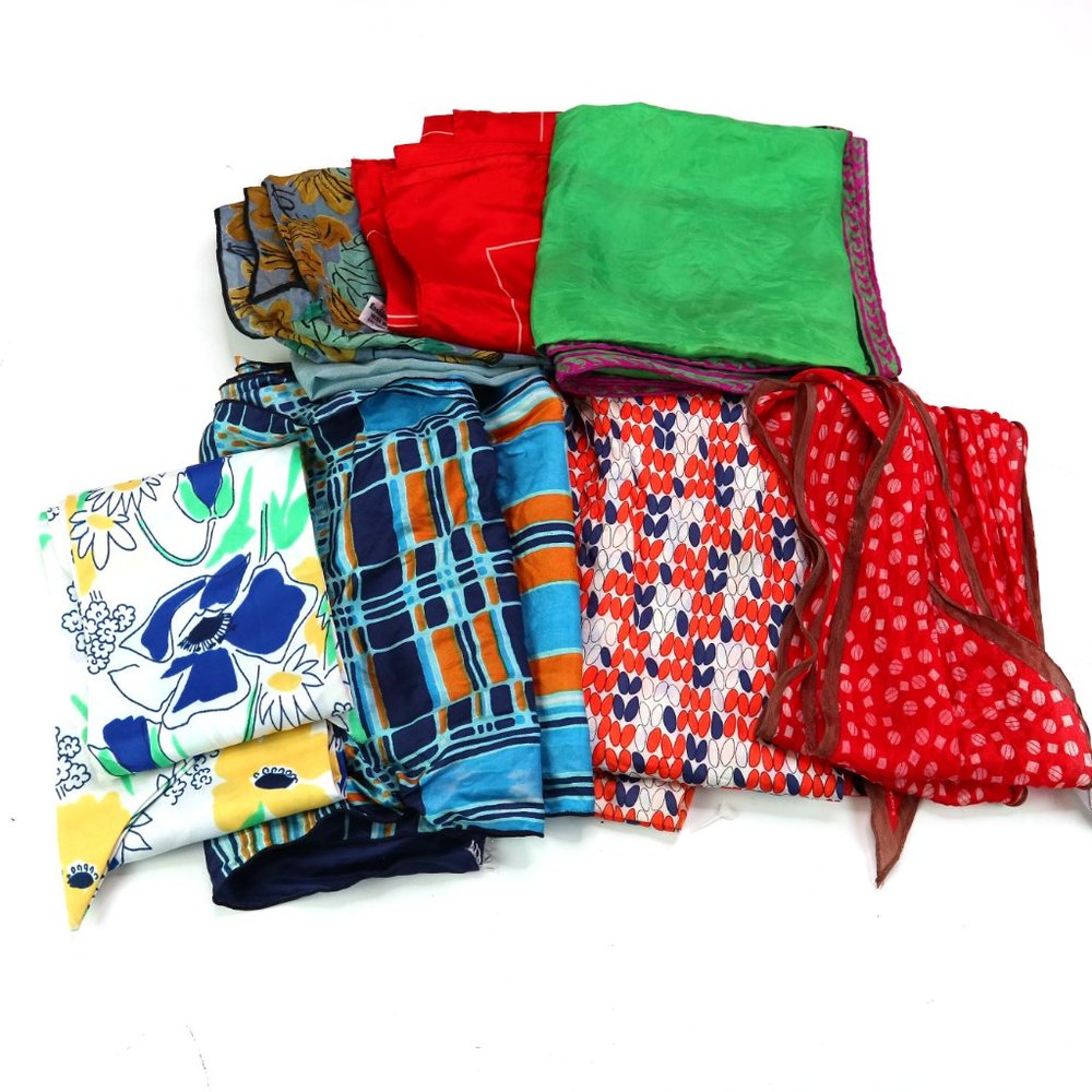 Colorful Vintage 70's and 80's Scarves/Scarfs